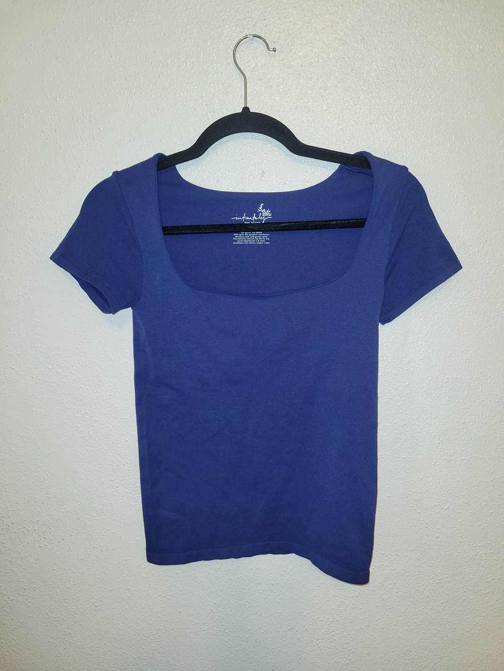 Intimately Free People In Her Power Thick Lined Scoop Neck Short Sleeve Top Blue